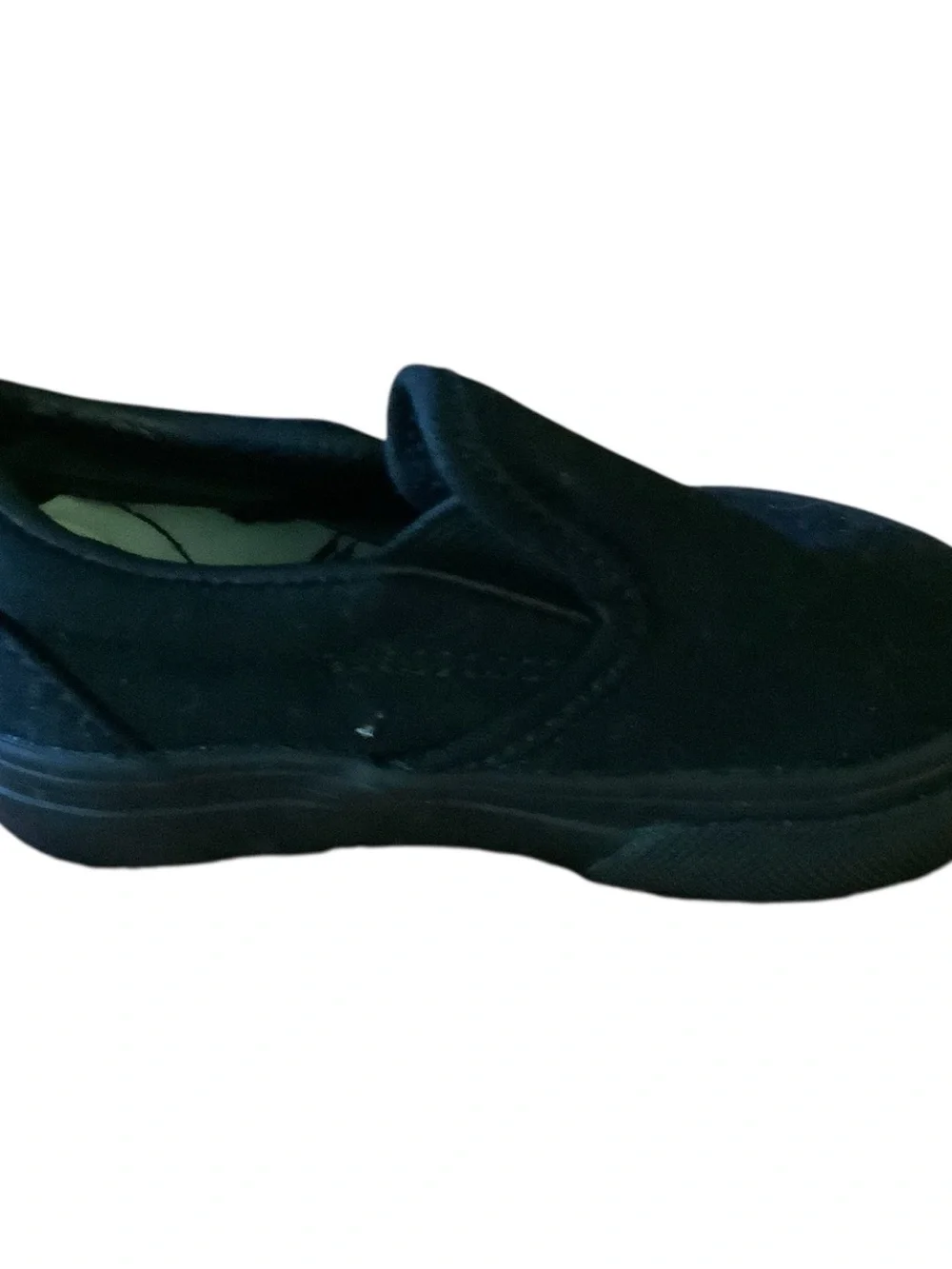 Vans Toddler Classic Slip-On Shoes – Black on Black – Size 4
